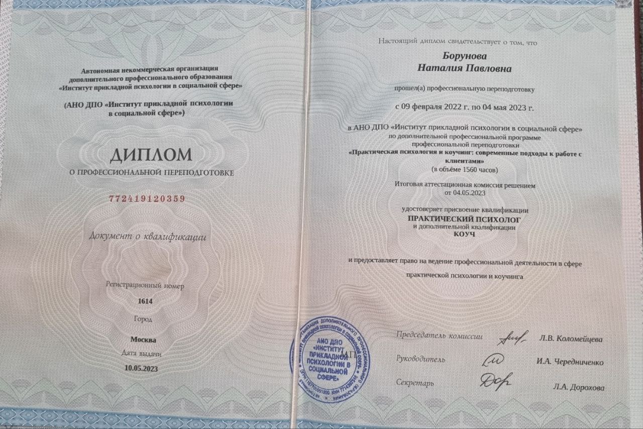 Диплом практический психолог